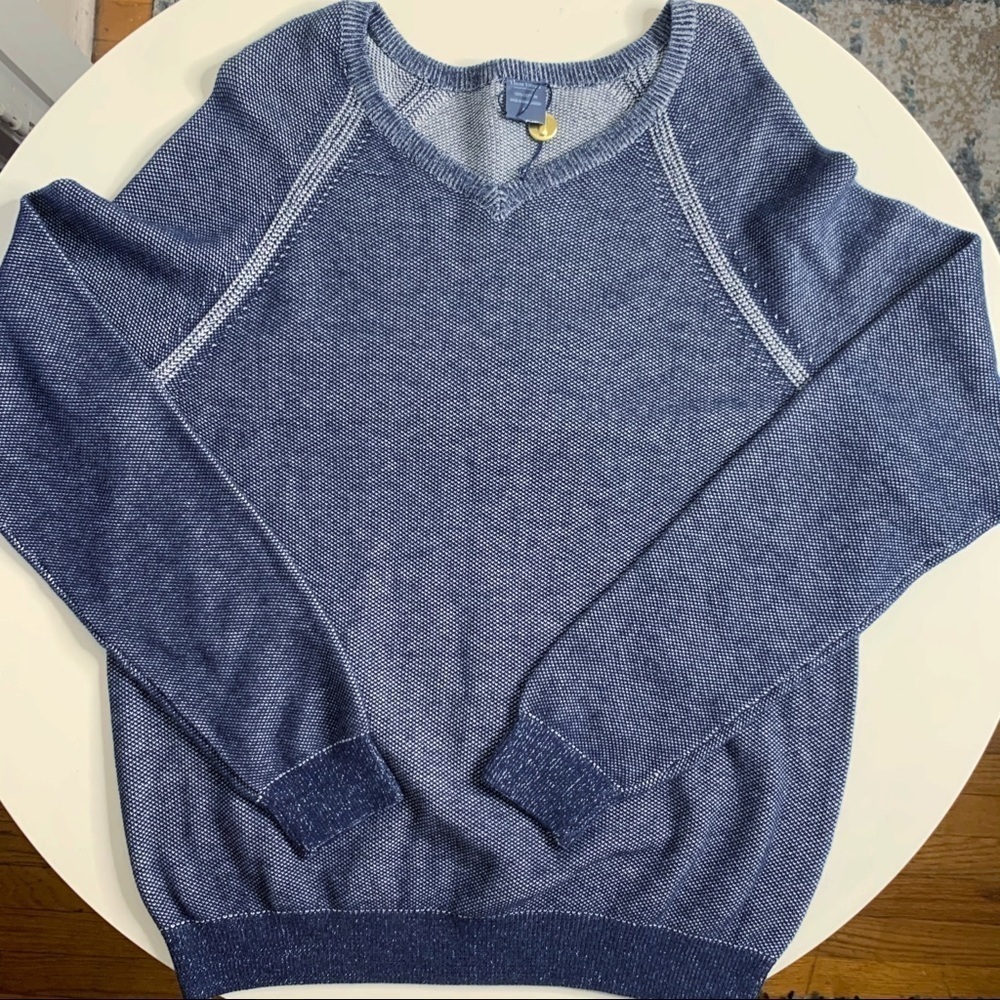 Tailor Vintage V-Neck Cotton Sweater Navy Men’s Size Medium NWOT